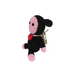 PETFLY Dog Teeth Cleaning Cotton Crochet Squeaky Dog Toy for Small Dog - Baa Baa Black Lamb