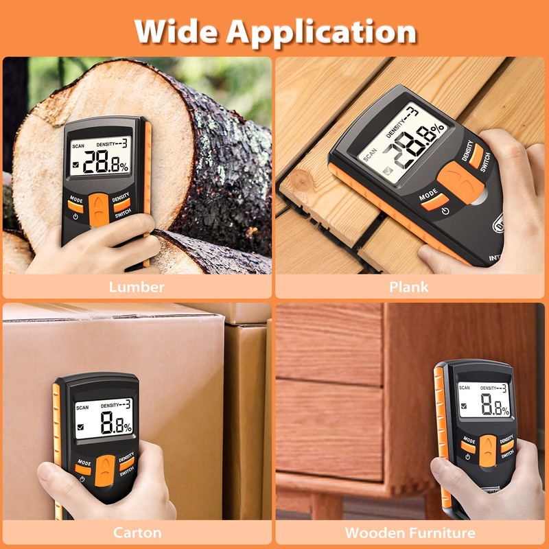 Dr.meter Pinless Wood Moisture Meter, Upgraded Version Inductive Pinless Tools