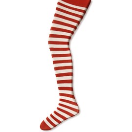 Jefferies Socks Girl's 2-6X Stripe Tights, Red/White, 4-6 Years