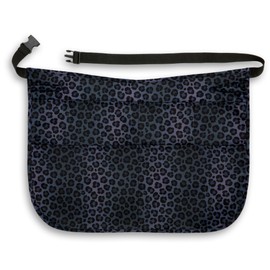 Plum Hill Black Server Apron with Buckle, Clip Waitress Apron, Waiter Apron, Waist Apron with Pockets, Black Leopard