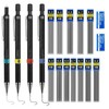 MOYWYCNO 4pcs Mechanical Pencil Set 0.3/0.5/0.7/0.9mm HB with 12 Lead