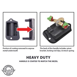 Brock Replacement Upgraded Design Extended Cab 3rd Door Inside Handle Metal Pull Lever w/Plastic Bezel Compatible with S10 Sonoma Hombre Pickup Truck 19211052