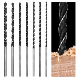 NVGFTG 7-Piece Wood Drill Bit Set Long 300 mm Auger Drill Bit Set 4/5/6/7/8/10/12 mm Long Drill Wood for Wood, Plastic and PVC Carpentry Drilling