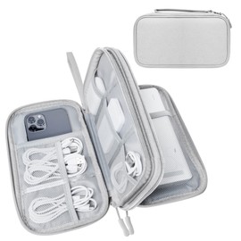 Lcsmaokin Electronics Travel Organizer,Portable Waterproof Electronic Travel Storage Bag for Small Charging Cord Storage,Charger,Small Electronics,SD Card etc,for Travel,Business - Grey