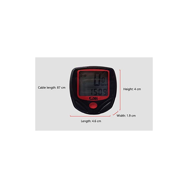 VOANZO Bicycle Computer Speedometer Waterproof Backlight LCD Display with Stopwatch