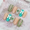 Beige chain handmade nail tip - Oval / 베이지 체인