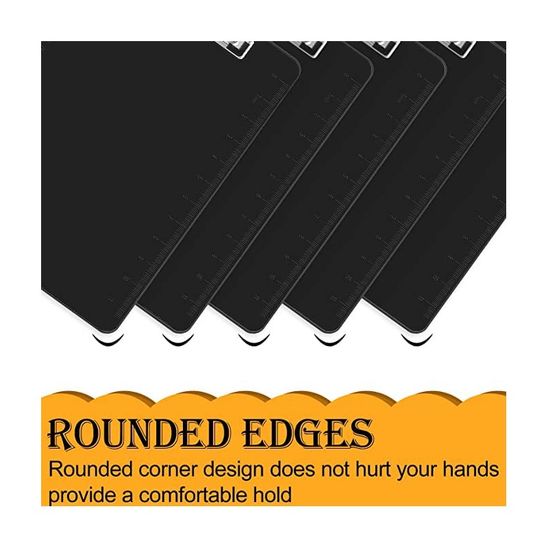 HERKKA 25 Pack Plastic Clipboards, Black, A4 Letter Size, 12.5