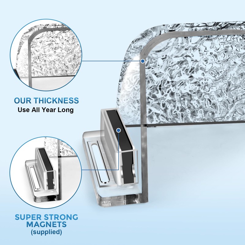 Magnetic Air & Heat Deflectors, 9”-15.5” Adjustable Vent Deflector for