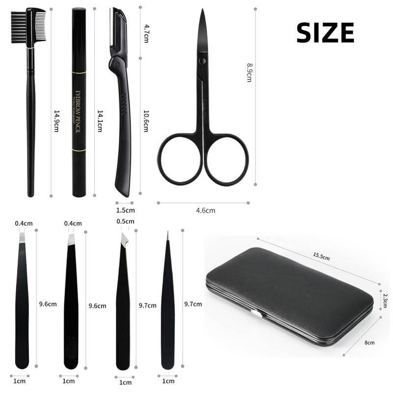 XFJSAK 8-piece eyebrow grooming set, professional eyebrow grooming set includes