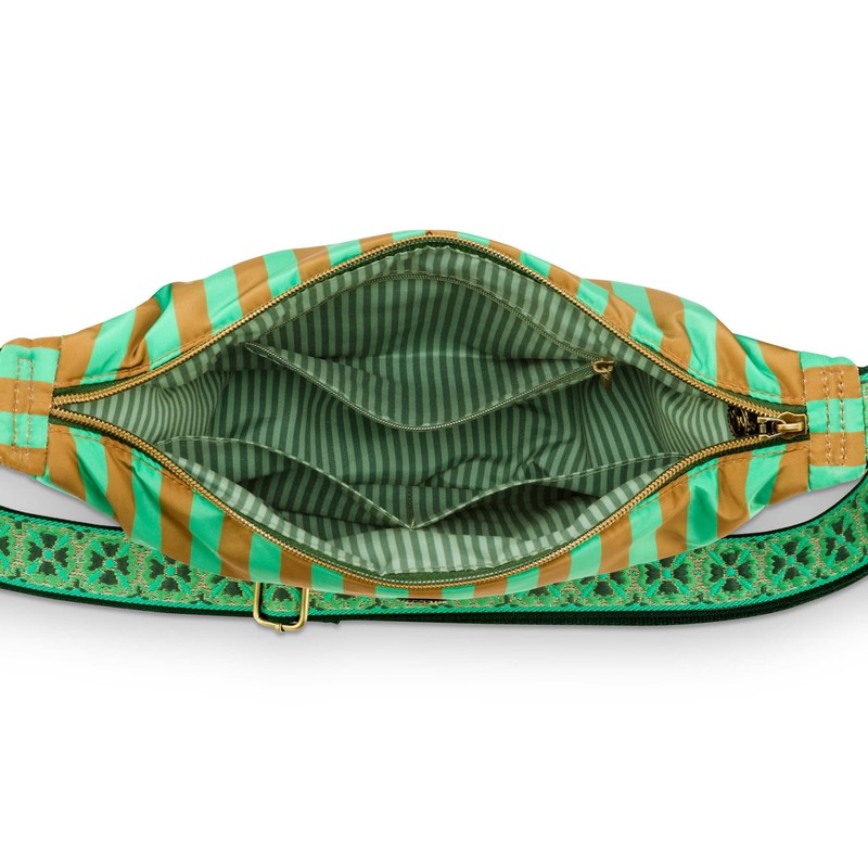 Pip Studio Freya Shoulder Bag Stripes Green, Green