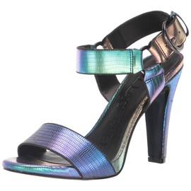 Karl Lagerfeld Paris Women's Leather Cieone Heeled Open-Toe Sandal, Multi, 7