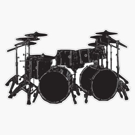 Drum Kit Vinyl Waterproof Sticker Decal Car Laptop Wall Window Bumper Sticker 5"