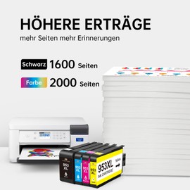 JINTUM 953XL Cartridges Multipack Compatible Replacement for HP Printer Cartridges 953 for HP OfficeJet Pro 7720 7730 7740 8710 8715 8718 8719 8720 8725 8728 8730 8740 8210 8218 Printer 4 Pack of