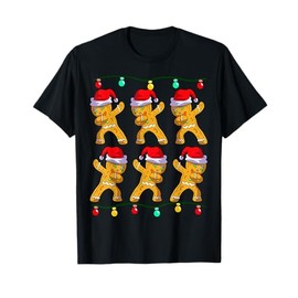 6 Dabbing Ginger Bread Xmas Lights Kids Girls Boys Christmas T-Shirt