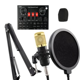 Home Studio Recording Kit Podcast Music Mixer Equipment Condenser Microphone Set for Laptops, Streaming