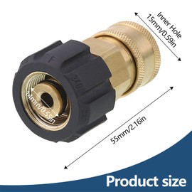 YTSMFL Pressure Washer Gun Adapter, M22 to 1/4 Quick Connect Adapter Pressure Washer Adapters Quick Coupling Brass Internal Thread Connecting Parts