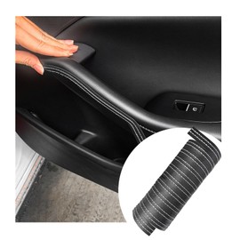 Dickno Car Interior Trim Strips, 6.56 FT Flexible Trim DIY Decorative Strip, Leather Auto Gap Fillers Molding Line, Universal Vehicle Interior Decor Seam Strip for Door Dashboard (White)