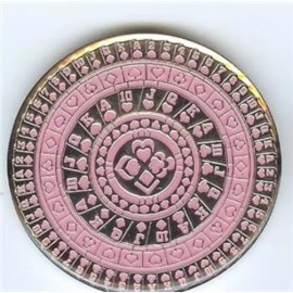 Pink Kaleidoscope Suited Pattern Heavy Card Guard Hand Protector Metal Coin NEW