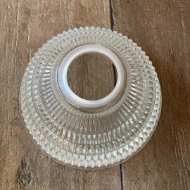 Lancaster Glassware New! Torchiere Uplighter  6-1/2” Glass Holophane Clear Ribbed  Lamp Light Shade