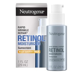 Neutrogena - Crema hidratante antiarrugas Rapid Wrinkle Repair Retinol con protección solar SPF 30, Crema diaria antiarrugas para cara y cuello con ác