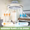 TCFUNDY Ceiling Fan with Light, 16" LED RGB Low Profile