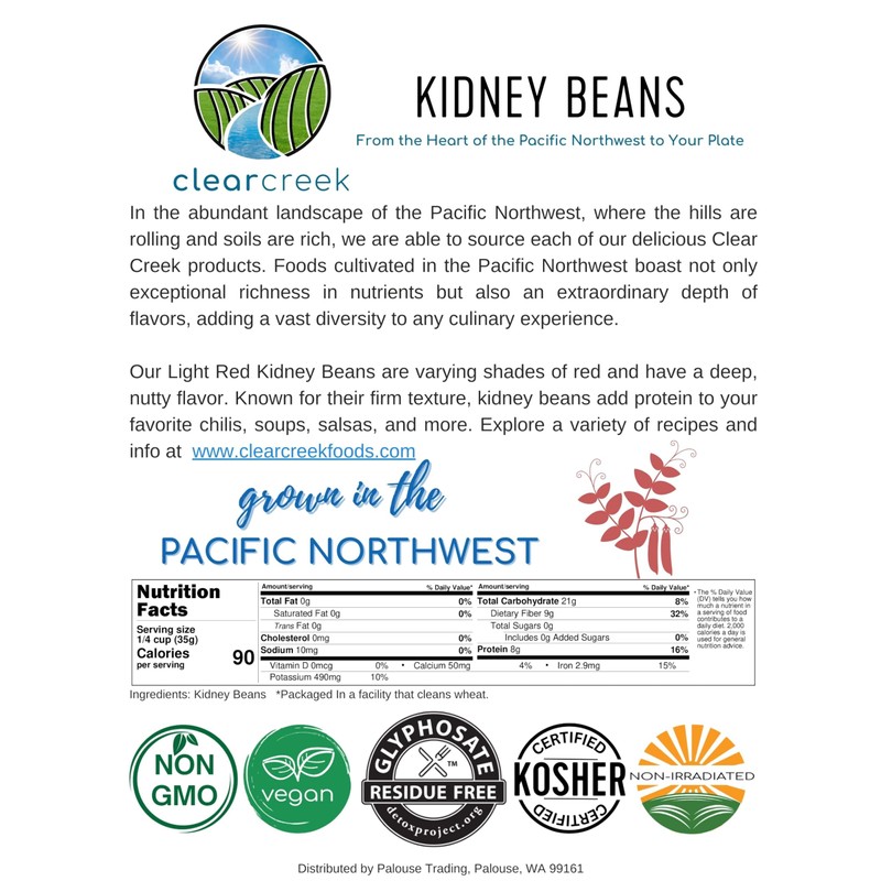 CLEAR CREEK Certified Glyphosate Residue Free Kidney Beans | 4