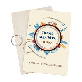 SUPERDANT Wooden Card Keeper Binder Travel Checklist Journal Book Greeting Card Organizer Postcard Photo Album 2-Rings Cover Trip Planner And Diary Keeper Book Holder Organizer Cards Keepsake Cover