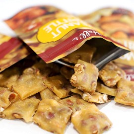 Assorted Brittle Variety Pack, 3.5 Oz Bags (Pack of 3), Peanut Brittle - Almond Brittle - Pecan Brittle