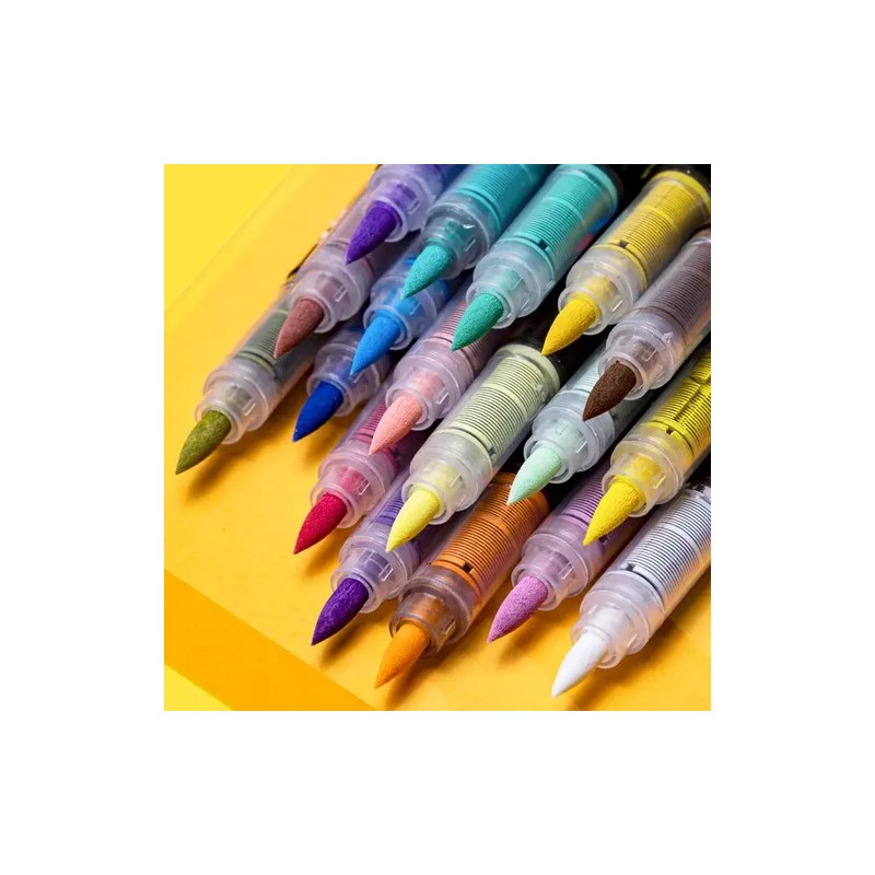 48 Plumones Punta Pincel Brush Pintura Acrílica