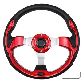 QYMOPAY Golf Cart Steering Wheel, Skid Steering Wheel, Universal Golf Cart for Club Car EZGO RXV and TXT, Yamaha, Precedent Tempo, DS