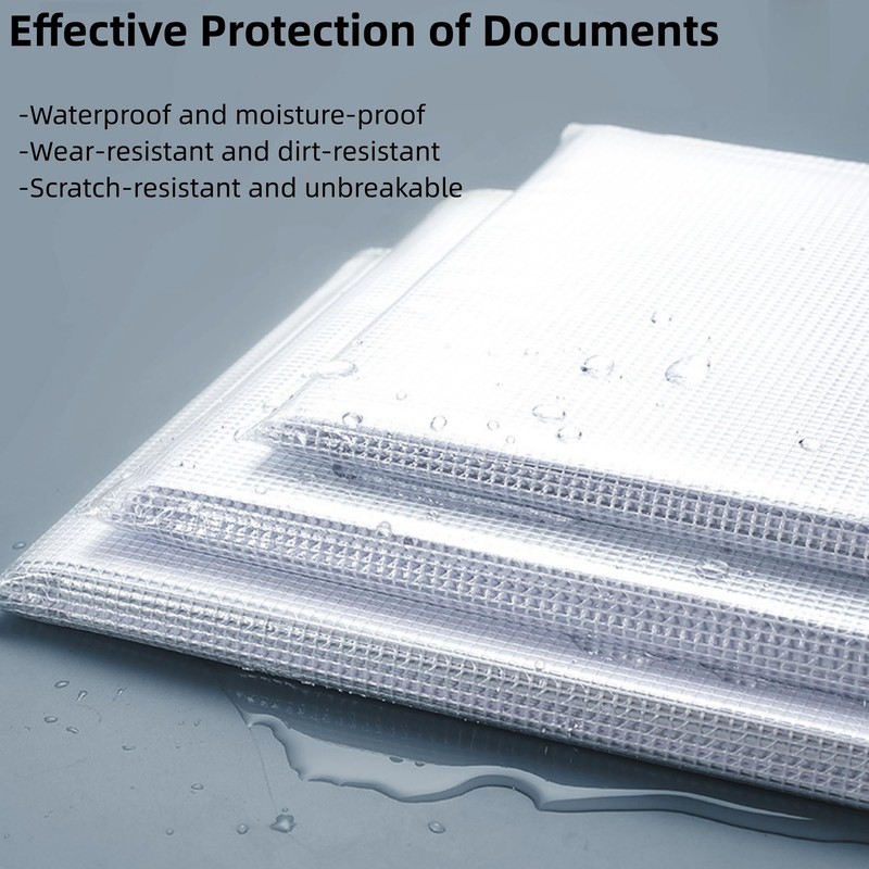 12Pcs Plastic Wallets Zip Lock Folders, Waterproof Document Wallet Bag,