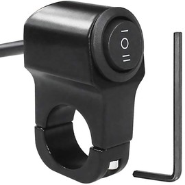 Greluma Motorcycle Headlight Switch, 22 mm (7/8 inch) Handlebar Light Switch 12 V Motorcycle Handlebar On/Off/On Switch, Aluminium Alloy Fog Brake Light Switch