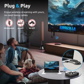 Wireless HDMI Transmitter and Receiver, Plug & Play 4K Decording, Portable 2.4G/5G Wireless HDMI Extender Kit for Streaming Video and Audio to Monitor from Laptop/PC/TV Box/Projector (30m)