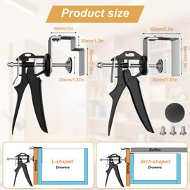 Umllpet Adjustable Drawer Quick Clamp, Stainless Steel Fixings for Cabinet, Mounting Brackets with L Brackets and Hanger Clips for Woodworking Furniture Wardrobe