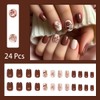 24 Pcs Valentine's Day Press on Nails Short Square Rose