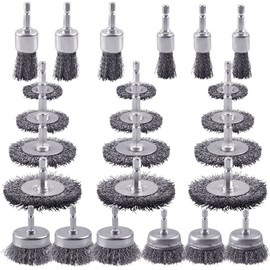 Rocaris 24 PCS Wire Wheel Brush for Drill , Carbon Steel Drill Wire Brush Set with 1/4-Inch Hex Shank for Rust Removal, Corrosion and Scrub Surfaces