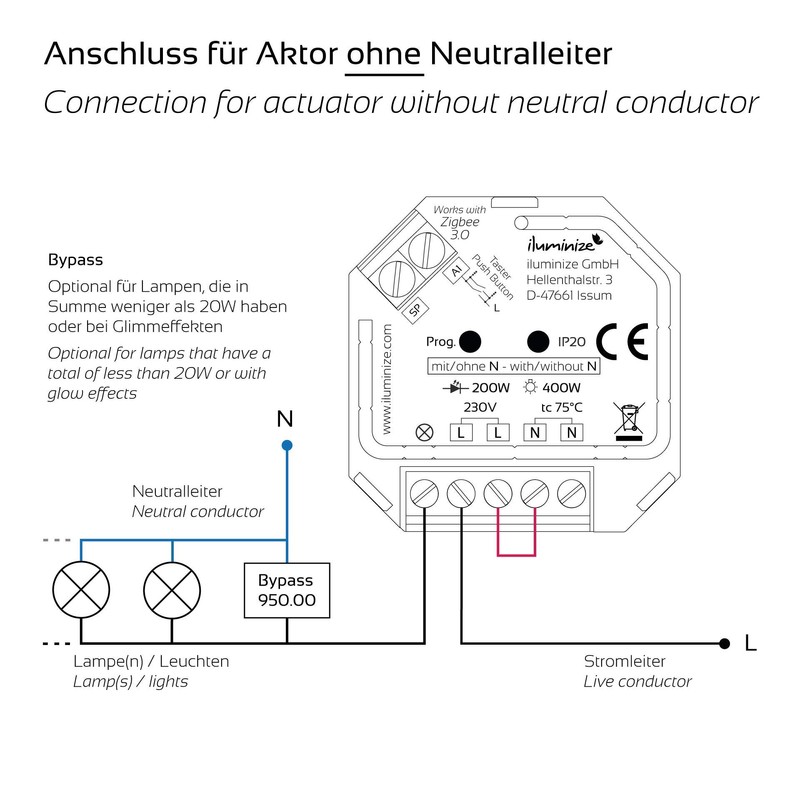 Set: without N conductor - iluminize Zigbee 3.0 switch actuator