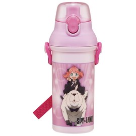 Skater PSB5SANAG-A Children's Water Bottle, 16.2 fl oz (480 ml), Antibacterial, Plastic, Child Friendly, Lightweight, Spy Family, Anya & Bond, Made in Japan