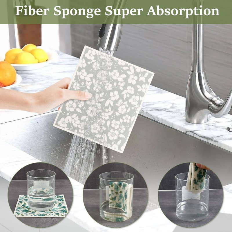 Eummy 6PCS Swedish Dishcloths Reusable Kitchen Dish Towels Absorbent and