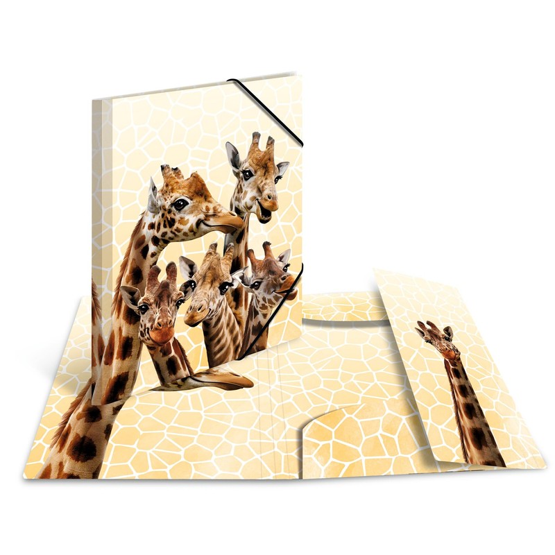 HERMA Portfolio Folder A4 Giraffe Children's Plastic Corner Folder with