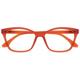 Opulize KAT anteojos de lectura - marco de ojo de gato - hombres y mujeres - bisagras de resorte - R59, Naranja mate, +3.00 Magnification