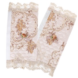 Hohopeti 1 Pair Decorative Handle Covers for Refrigerators Embroidered and Lace Design Kitchen Appliance Protector Easy to Install Random Styles Pink Color