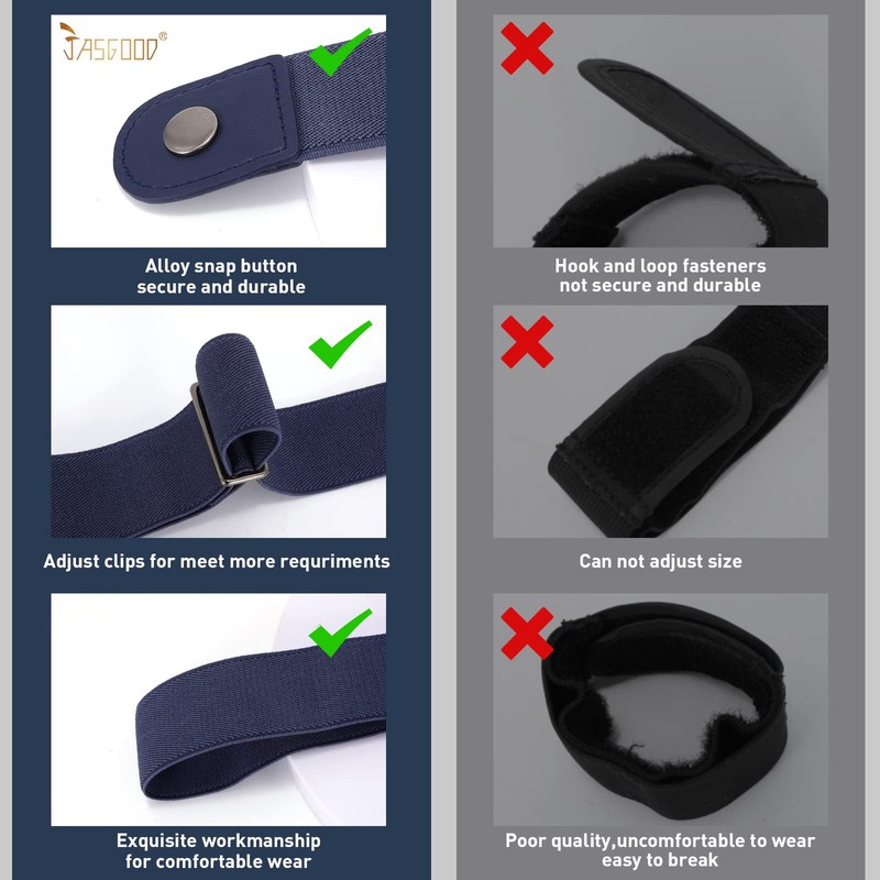 JASGOOD 2 Pack No Buckle Elastic Belt for Men Buckle