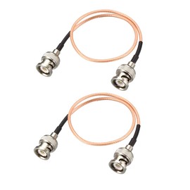 sourcing map BNC Male to BNC Male Coax Cable RG316 RF Coaxial Cable 50 Ohm 1 Feet 2pcs for Video Signals,CCTV,DVR,Camera