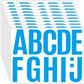 460 PCS 42 Sheets Large Letter Stickers Alphabet Numbers Bulletin Board Letters,Self Adhesive Waterproof Vinyl Stick On Letter Stickers for Poster Board Mailbox Classroom Business Decor (Blue, 4 Inch)