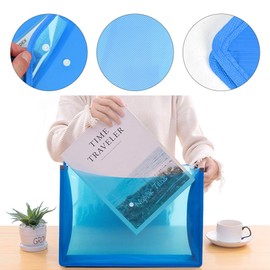 FOROREH 7 x Document Folder, A4 Plastic, Transparent, Waterproof, Document Bag, Collector's Folders, Project Folders, Expandable File Folder with Press Stud Closure