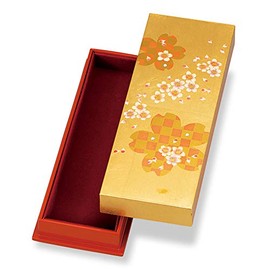 Mitani M17298-0 Yamanaka Lacquerware Storage Box, Gold, 8.3 inches (21 cm), Yamanaka Lacquerware, Foil Crafts, Pen Box, Cherry Blossom Romance