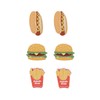 3PCS Hot Dog Fried Chips Hamburger Stud Earring Set Acrylic