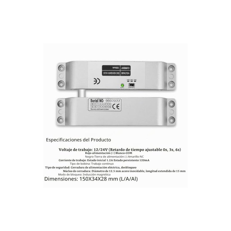 JASAG DC12V - Cerradura de embutir elctrica, modo a prueba