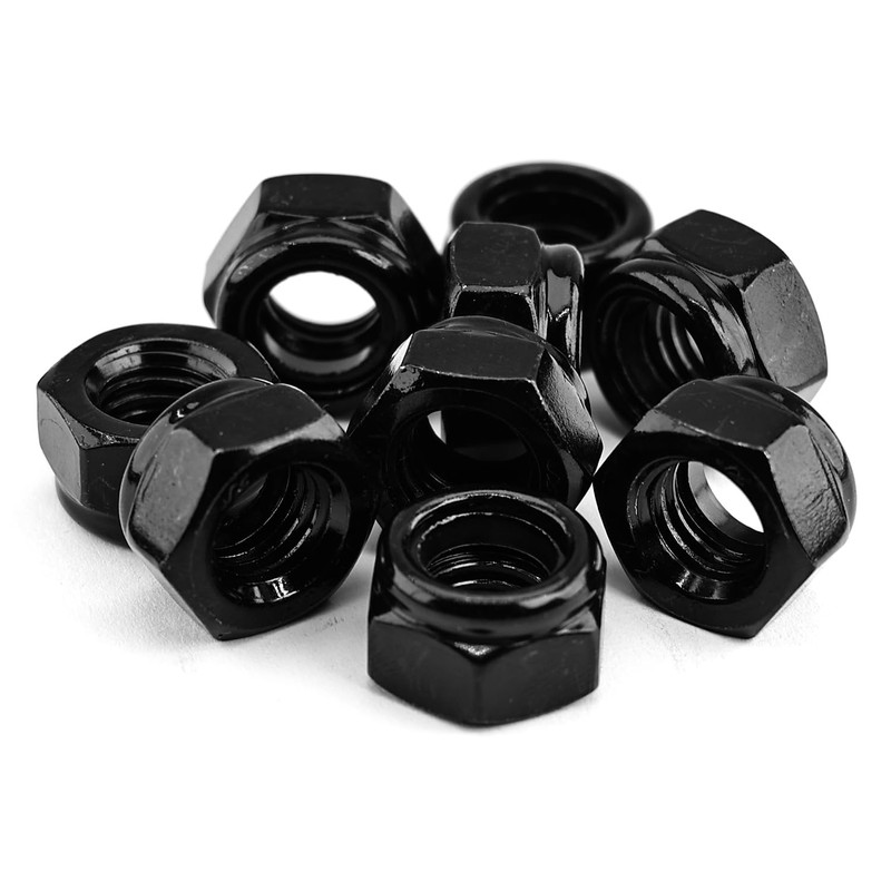 MINHER M3-0.5 Nylon Insert Locknuts,304 Stainless Steel Black Oxide, Lock